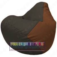 Бескаркасное кресло мешок Груша Г2.3-1607 (чёрный, коричневый)
